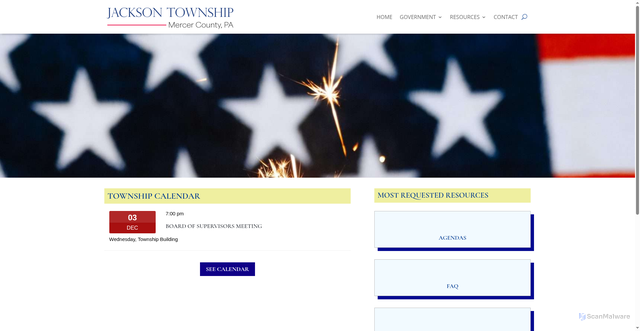 Security scan screenshot of https://jacksontwpmcpa.gov/