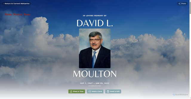Security scan screenshot of https://www.hobbsfuneralhome.com/obituaries/david-moulton