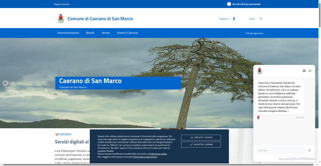 Security scan screenshot of https://www.comune.caerano-di-san-marco.tv.it