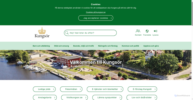 Security scan screenshot of https://www.kungsor.se/