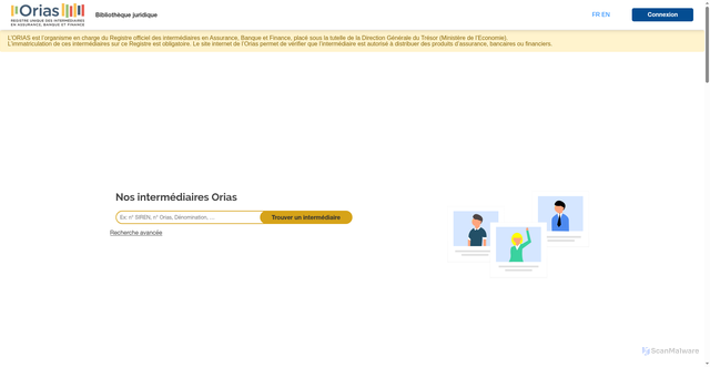 Security scan screenshot of http://www.orias.fr/