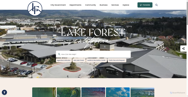 Security scan screenshot of https://lakeforestca.gov/