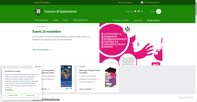 Security scan screenshot of https://www.comune.spilamberto.mo.it/