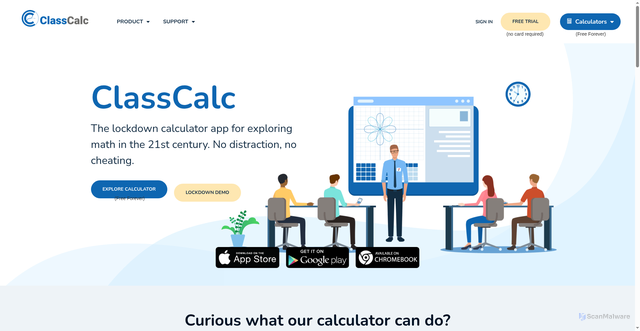 Security scan screenshot of https://classcalc.com
