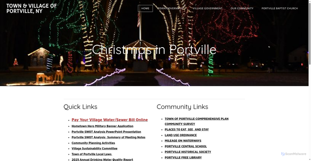 Security scan screenshot of https://www.portvilleny.gov/