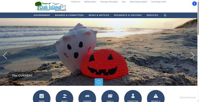 Security scan screenshot of https://www.oakislandnc.gov/