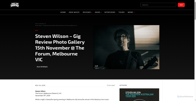 Security scan screenshot of https://www.wallofsoundau.com/reviews/steven-wilson-review-gallery-15th-november-the-forum-melbourn
