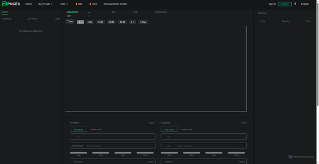 Security scan screenshot of http://evergreen-capital.org/Trade/index?type=buy&symbol=EOS