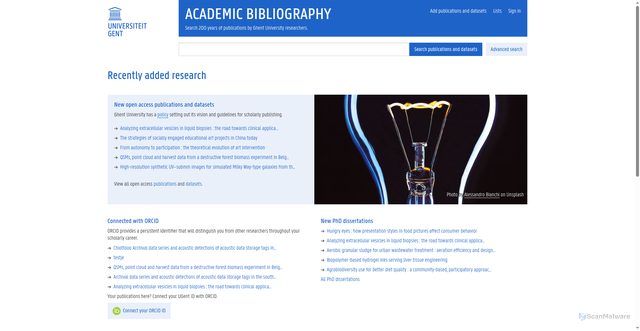 Security scan screenshot of https://bibliotest.ugent.be