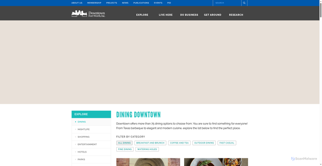 Security scan screenshot of https://www.dfwi.org/explore/dining