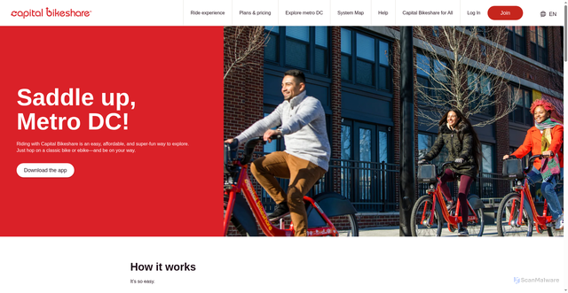 Security scan screenshot of https://capitalbikeshare.com/