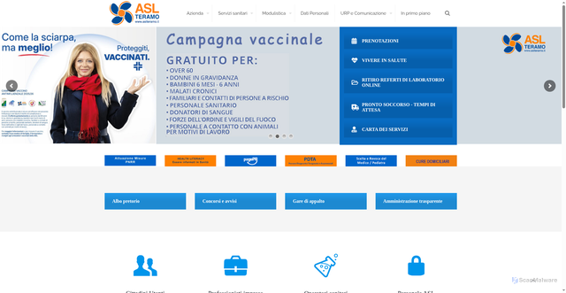 Security scan screenshot of https://www.aslteramo.it/