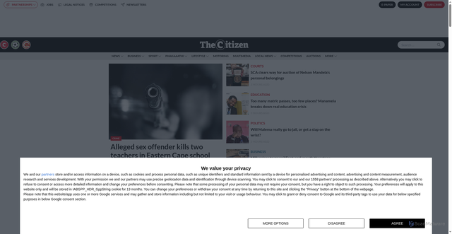 Security scan screenshot of https://www.citizen.co.za