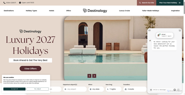Security scan screenshot of https://destinology.co.uk