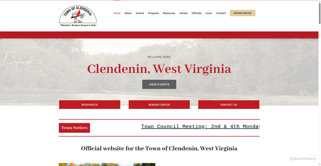 Security scan screenshot of https://clendeninwv.gov/