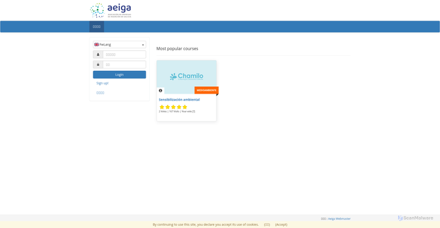 Security scan screenshot of https://formacion.aeiga.org/