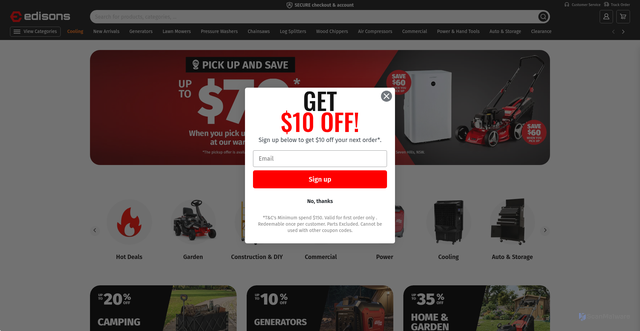Security scan screenshot of https://edisons.com.au