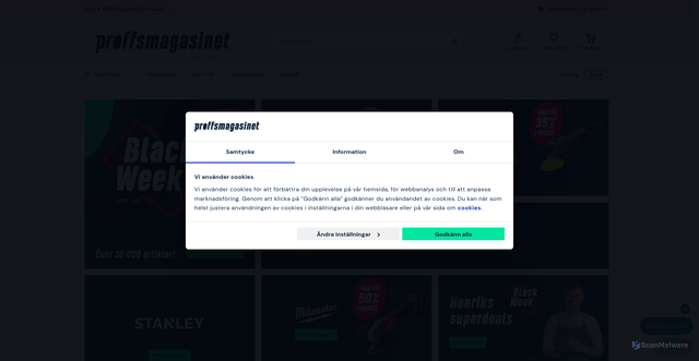 Security scan screenshot of https://www.proffsmagasinet.se/
