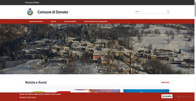 Security scan screenshot of https://www.comune.donato.bi.it/