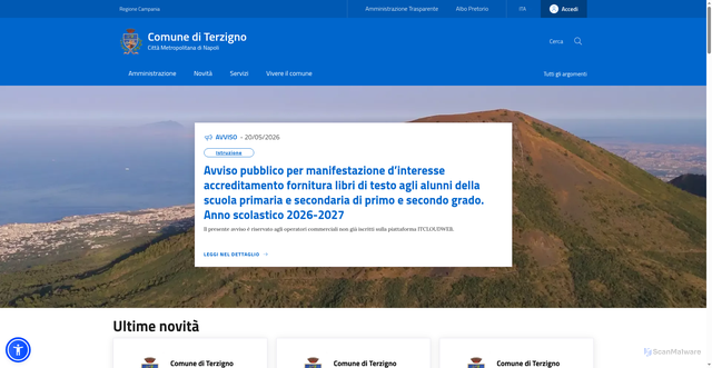 Security scan screenshot of https://www.comune.terzigno.na.it