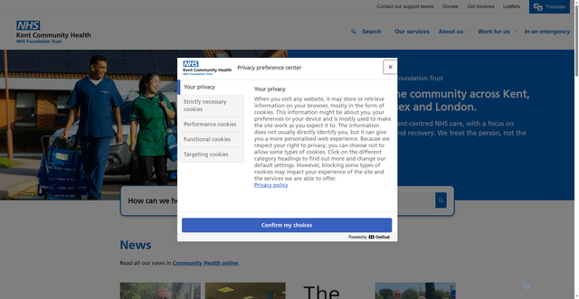 Security scan screenshot of https://www.kentcht.nhs.uk