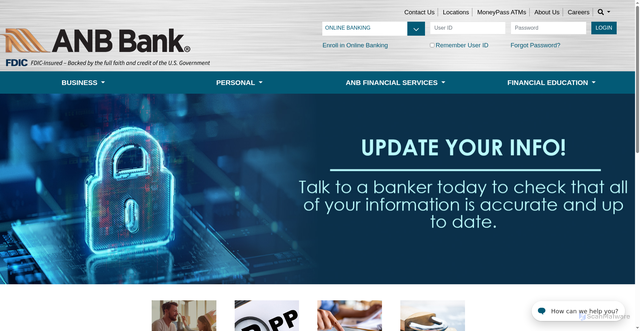 Security scan screenshot of https://www.anbbank.com/