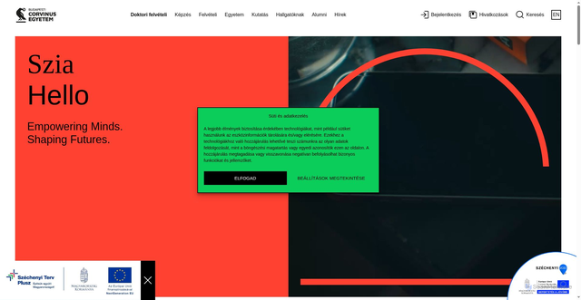 Security scan screenshot of https://uni-corvinus.hu