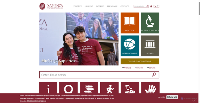 Security scan screenshot of https://www.uniroma1.it
