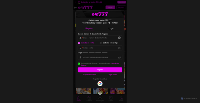 Security scan screenshot of http://gfg1777.com/