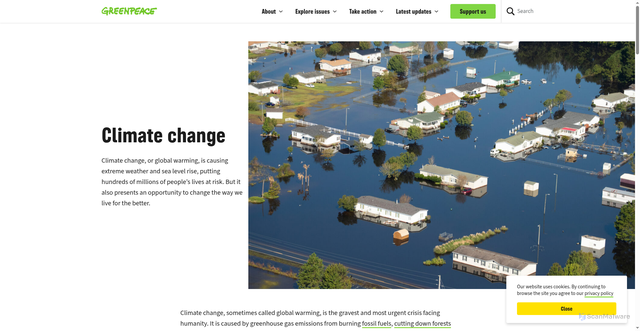 Security scan screenshot of https://www.greenpeace.org.uk/challenges/climate-change/