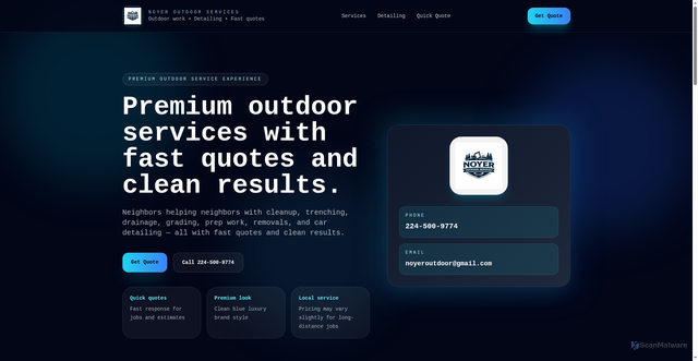 Security scan screenshot of https://noyeroutdoorservices.com/