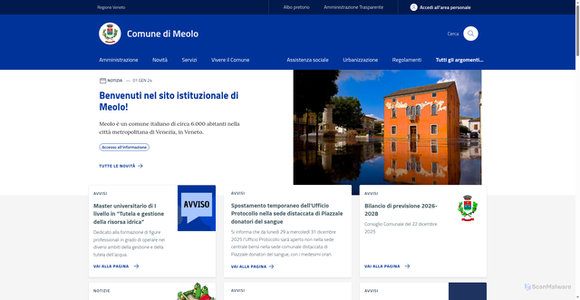 Security scan screenshot of https://www.comune.meolo.ve.it/