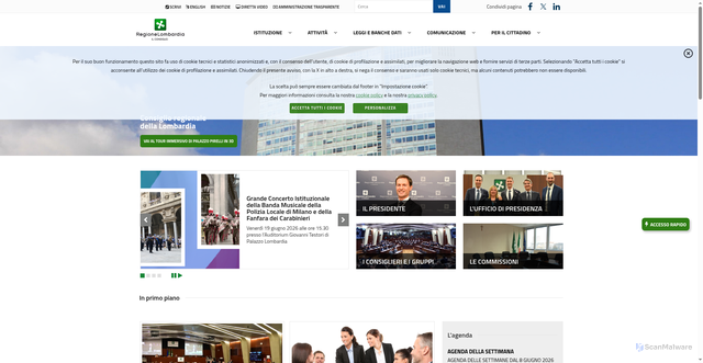 Security scan screenshot of https://www.consiglio.regione.lombardia.it
