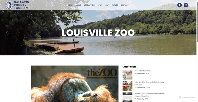 Security scan screenshot of https://visitgallatincountyky.com/nearby-attractions/louisville-zoo/