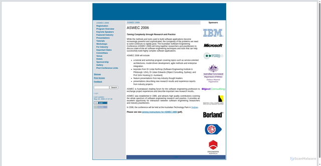 Security scan screenshot of https://aswec.org