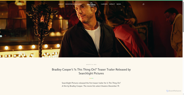 Security scan screenshot of https://thewaltdisneycompany.com/is-this-thing-on-teaser-trailer/