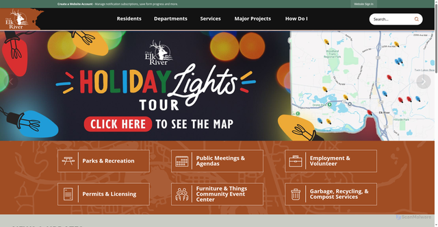Security scan screenshot of https://elkrivermn.gov/
