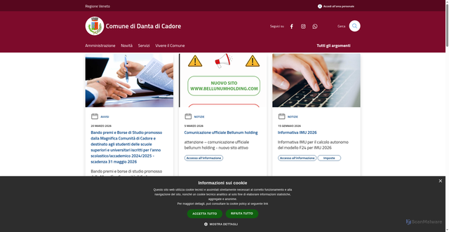Security scan screenshot of https://www.dantadicadore.info