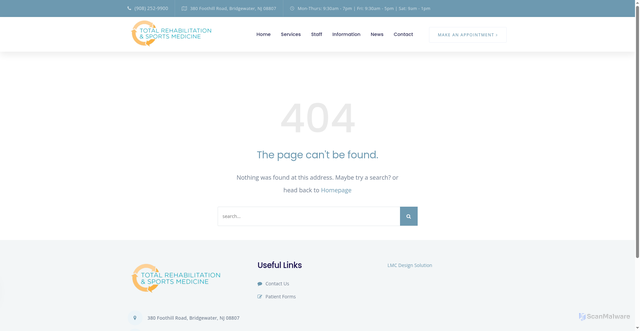 Security scan screenshot of https://totalrehabnj.com/additional-links/-19082529900/