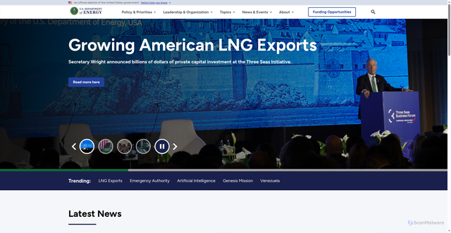 Security scan screenshot of http://energy.gov/