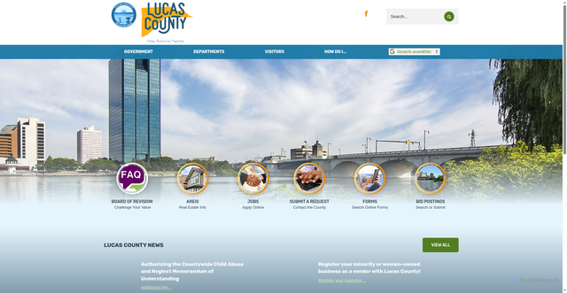 Security scan screenshot of https://lucascountyoh.gov/