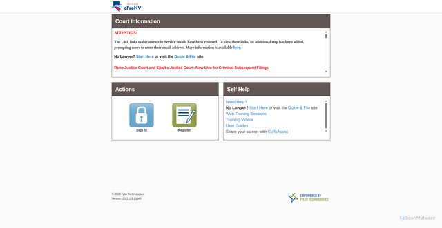 Security scan screenshot of https://nevada.tylertech.cloud