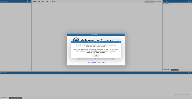 Security scan screenshot of https://animate.construct.net