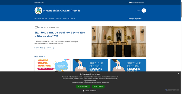 Security scan screenshot of https://www.comune.sangiovannirotondo.fg.it/it