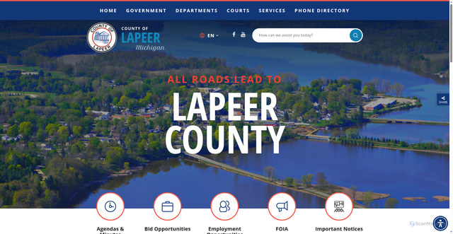 Security scan screenshot of https://lapeercountymi.gov/