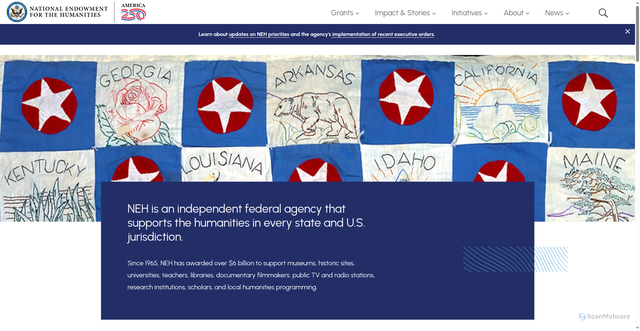 Security scan screenshot of https://www.neh.gov/