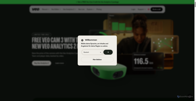 Security scan screenshot of https://veo.co