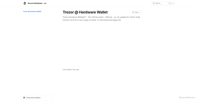 Security scan screenshot of https://trzharrtwarwalet.gitbook.io/us/