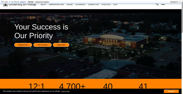 Security scan screenshot of https://www.findlay.edu/Pages/Default.aspx