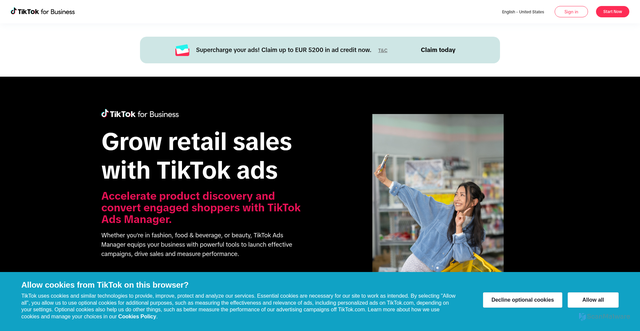 Security scan screenshot of https://getstarted.tiktok.com/na-retail